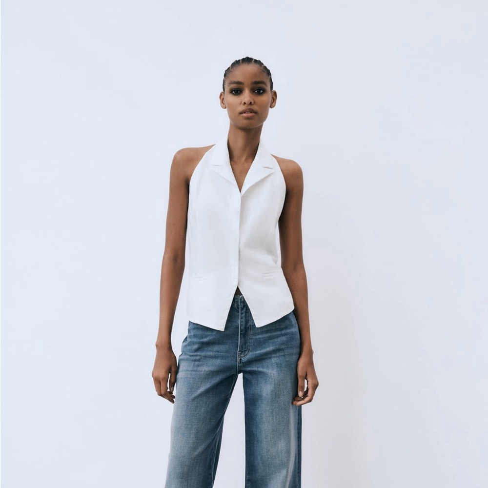 COPY - COPY - ZARA NWT LINEN HALTER TOP